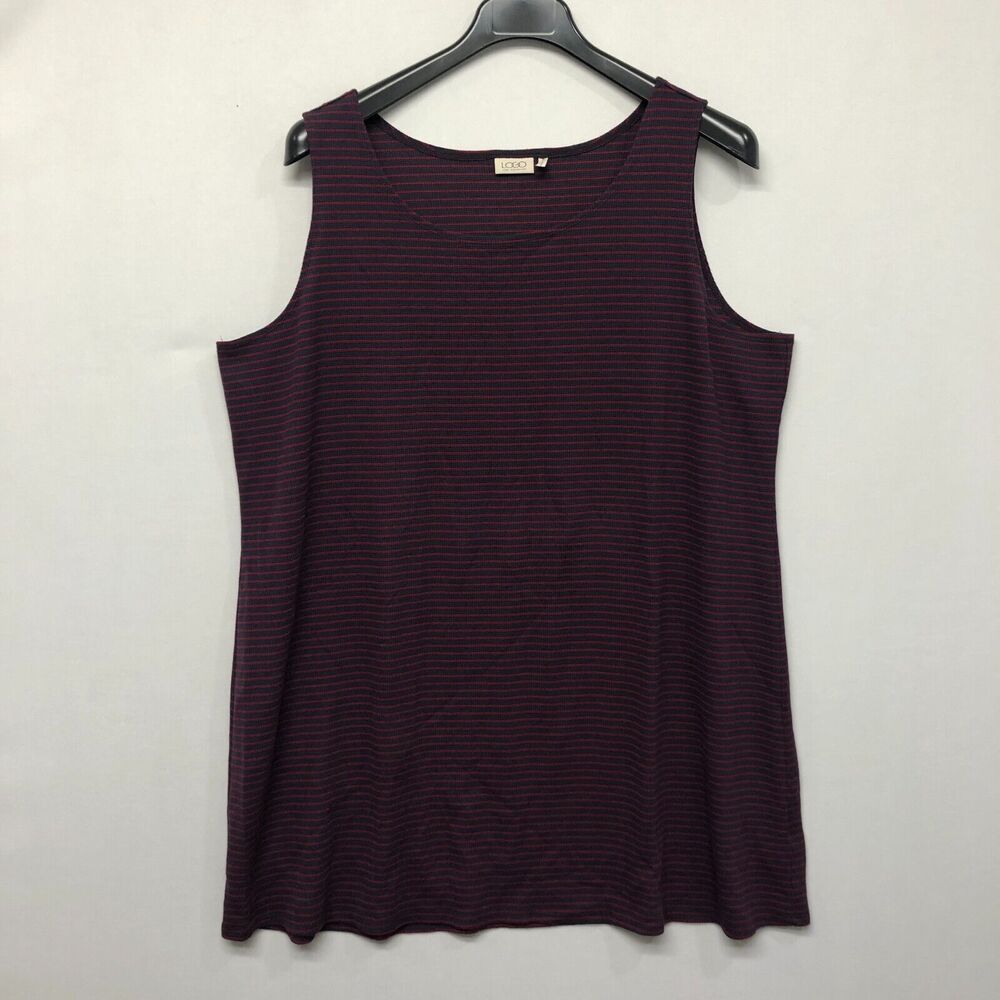 Lori Goldstein Women Sleeveless Knit Tank Top Mini Dress Size 3X Striped B297 18
